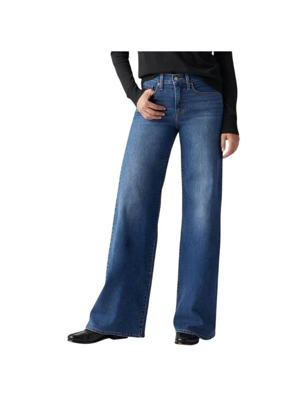 NWT Levi's Womens 318 Shaping Wide-Leg Jeans 0033F0000 Clever Girl Blue 18W